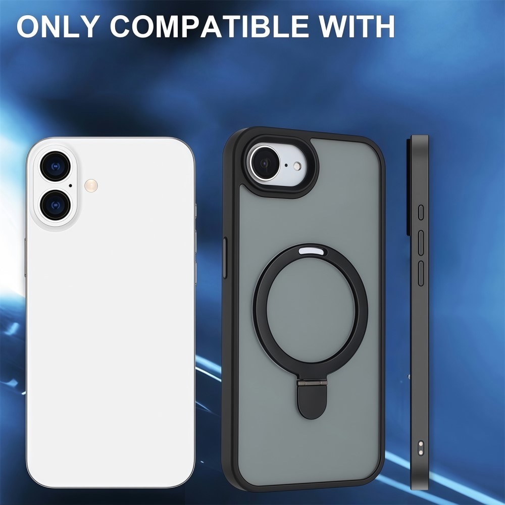 Hybridcover MagSafe Ring iPhone 16e Sort