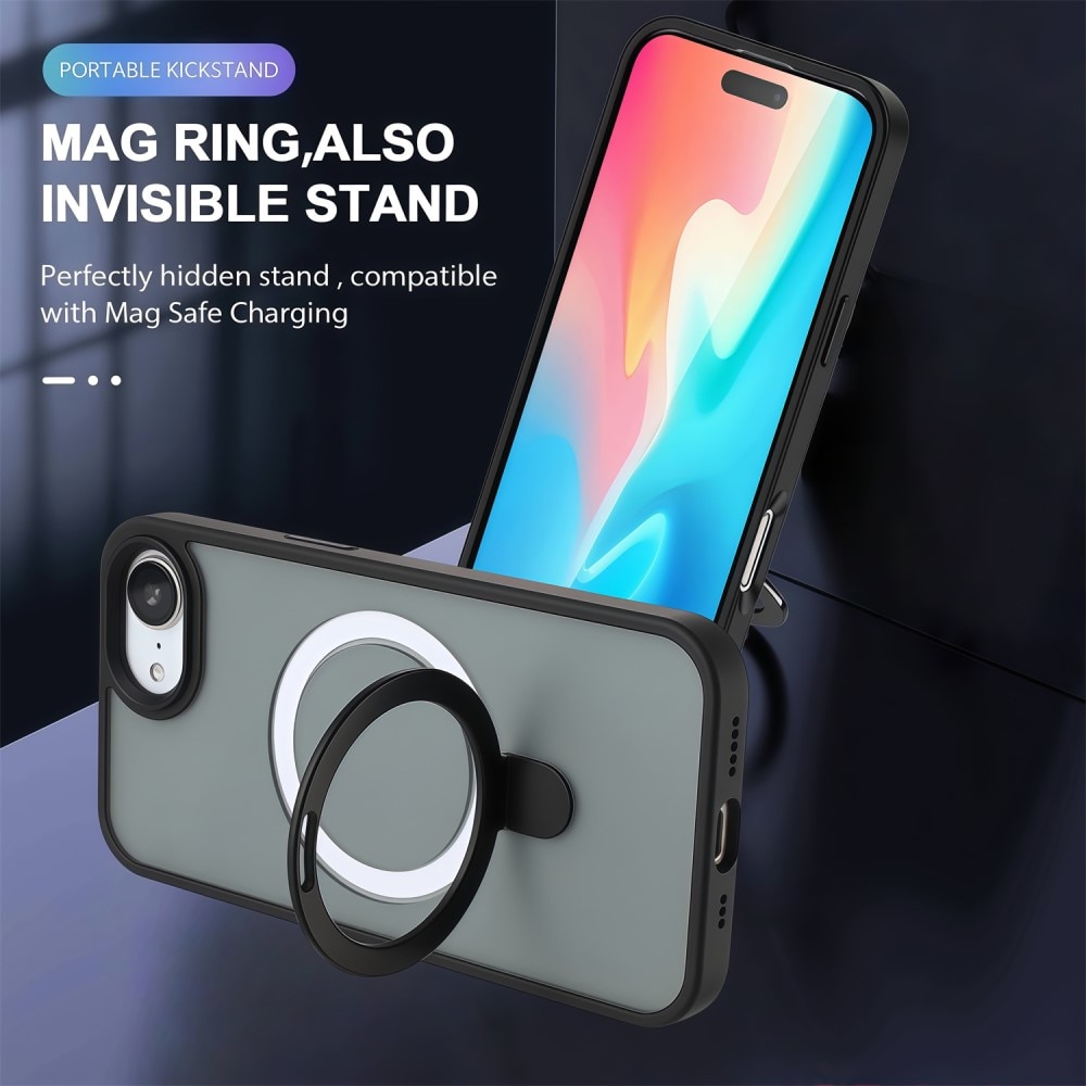 Hybridcover MagSafe Ring iPhone 16e Sort