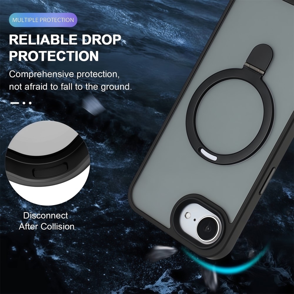 Hybridcover MagSafe Ring iPhone 16e Sort
