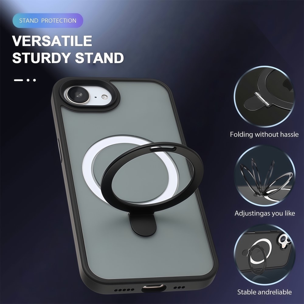 Hybridcover MagSafe Ring iPhone 16e Sort