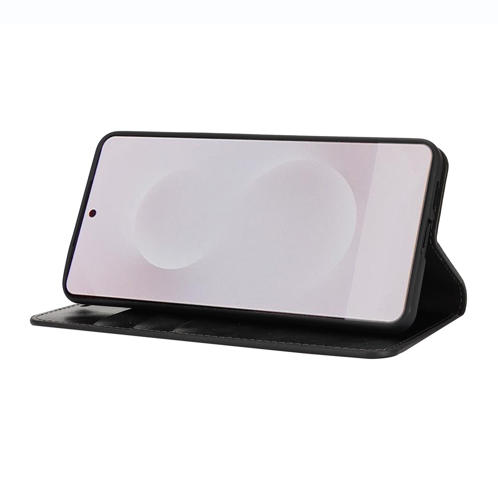 Mobiltaske Ægte Læder Samsung Galaxy S25 Edge Sort