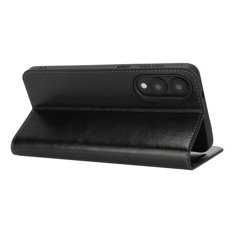 Mobiltaske Ægte Læder Samsung Galaxy S25 Edge Sort