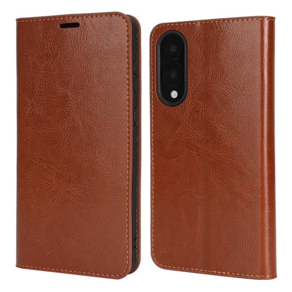 Mobiltaske Ægte Læder Samsung Galaxy S25 Edge Brun