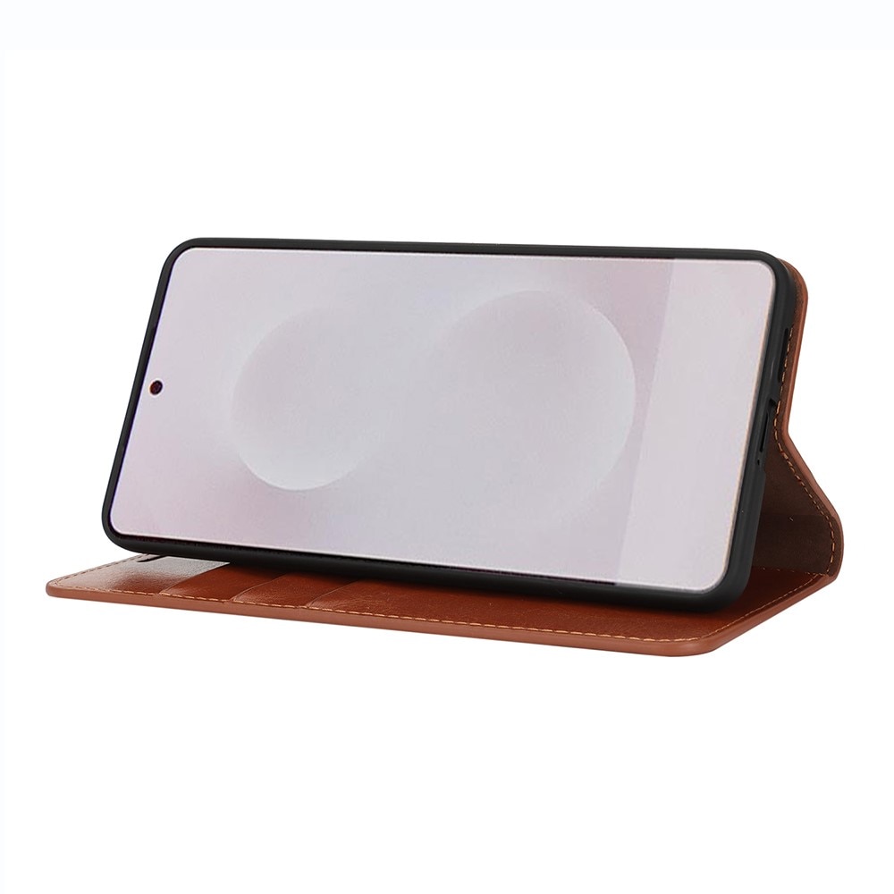 Mobiltaske Ægte Læder Samsung Galaxy S25 Edge Brun