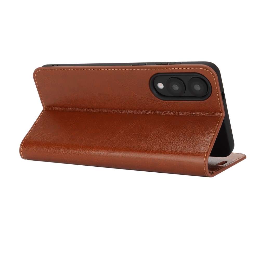 Mobiltaske Ægte Læder Samsung Galaxy S25 Edge Brun