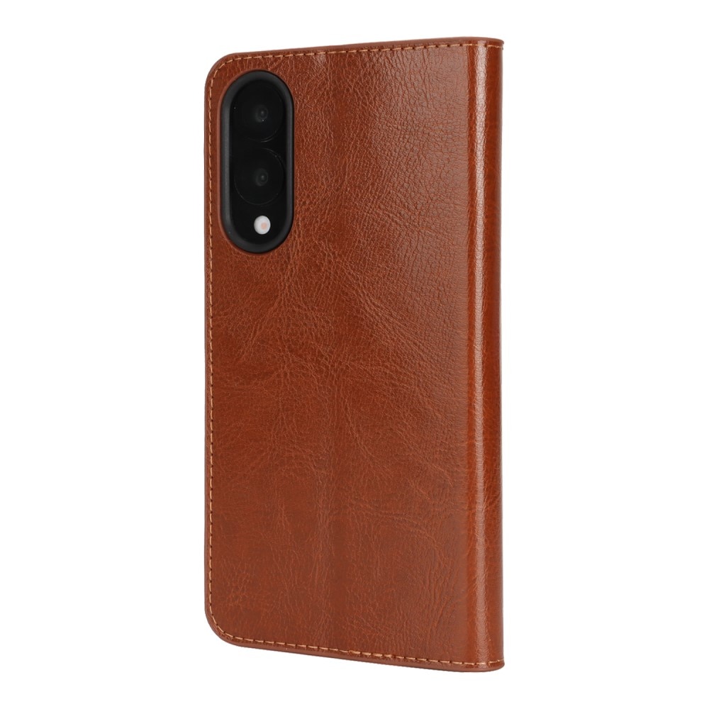 Mobiltaske Ægte Læder Samsung Galaxy S25 Edge Brun