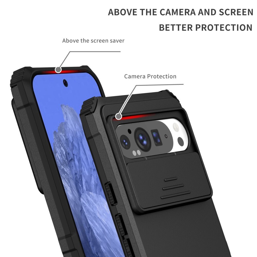 Google Pixel 9 Pro XL Kickstand Cover kamerabeskyttelse Sort