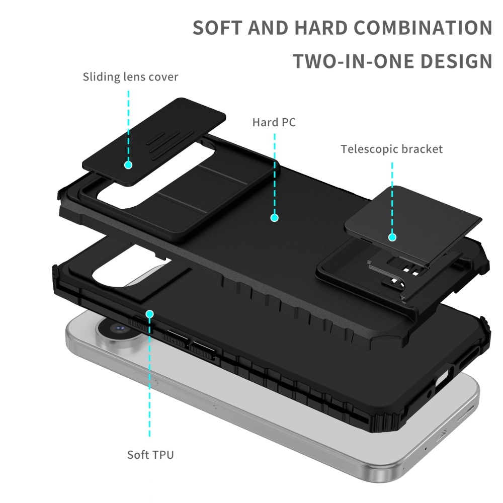 Google Pixel 9 Pro XL Kickstand Cover kamerabeskyttelse Sort