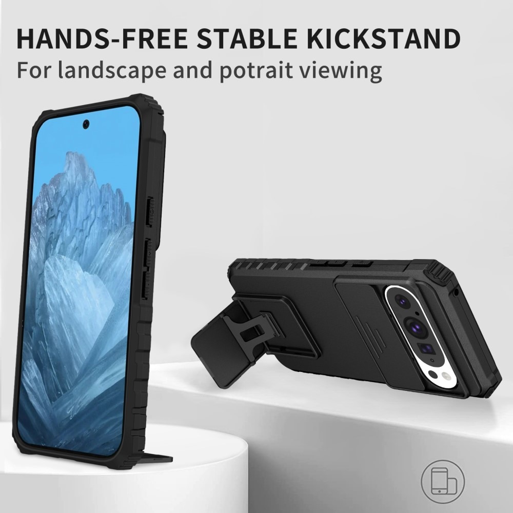 Google Pixel 9 Kickstand Cover kamerabeskyttelse Sort