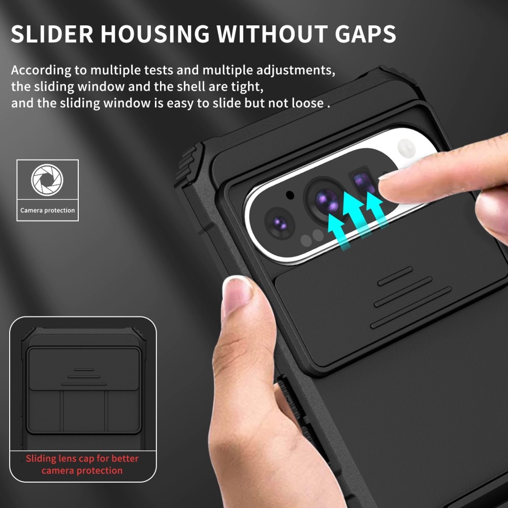Google Pixel 9 Kickstand Cover kamerabeskyttelse Sort