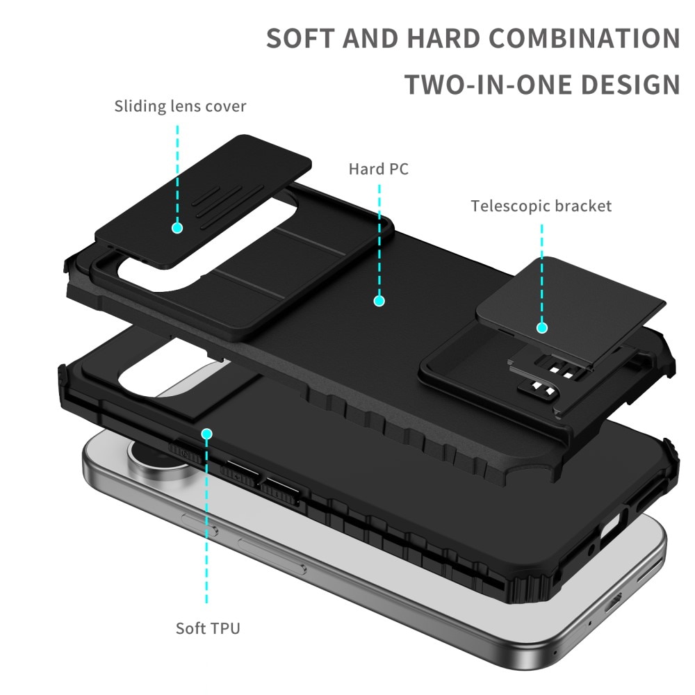 Google Pixel 9 Kickstand Cover kamerabeskyttelse Sort