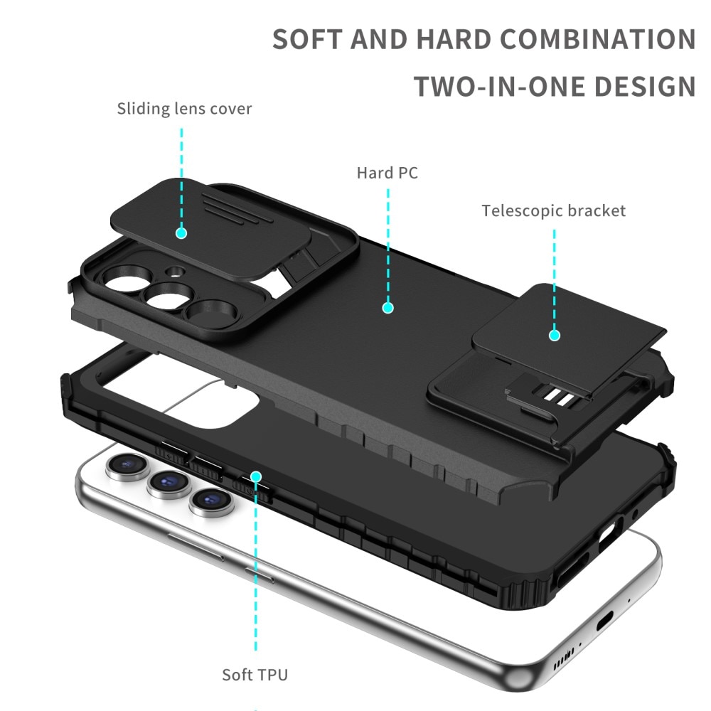 Samsung Galaxy A56 Kickstand Cover kamerabeskyttelse Sort
