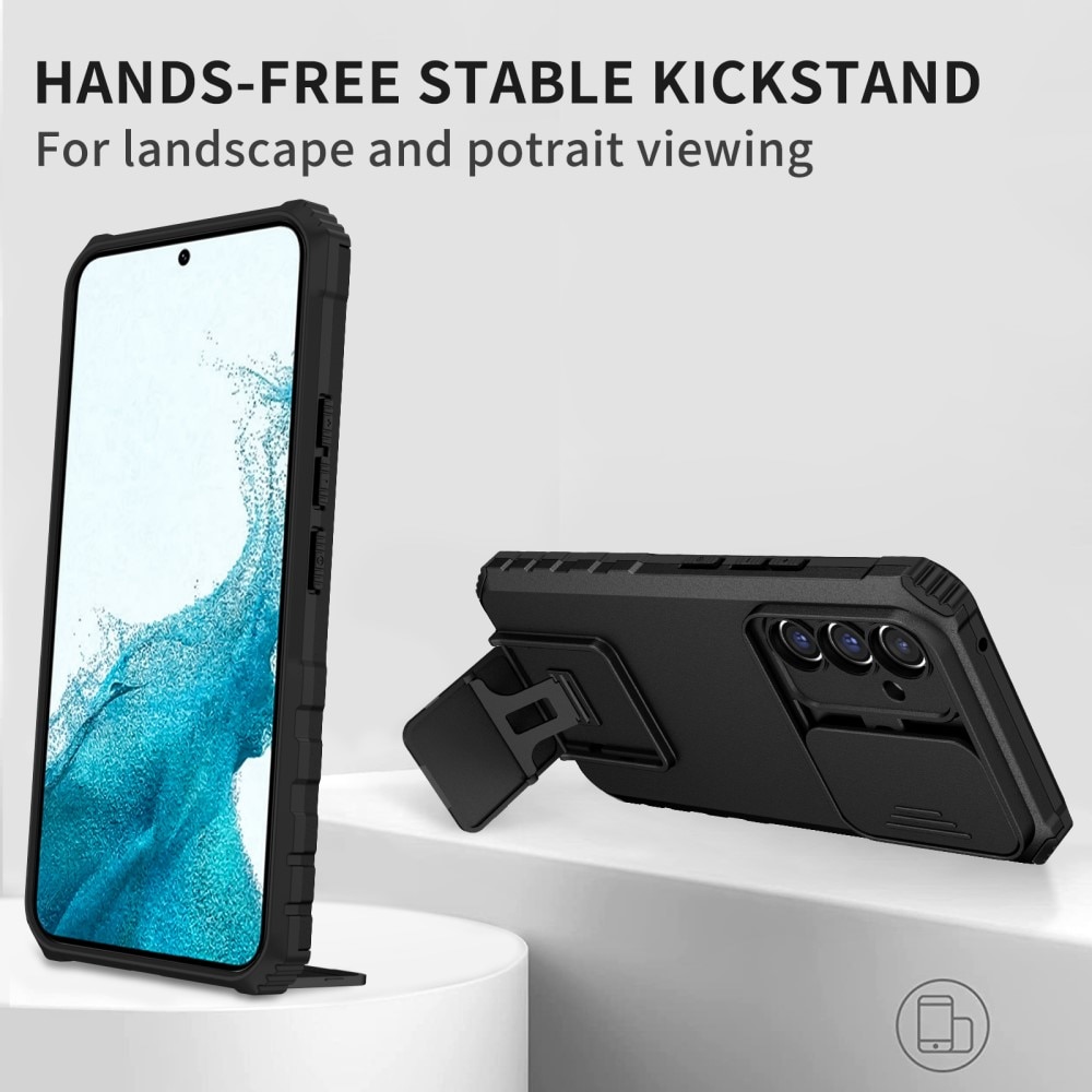 Samsung Galaxy A56 Kickstand Cover kamerabeskyttelse Sort