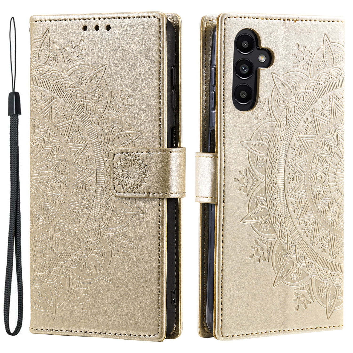 Læderetui Mandala Samsung Galaxy A17 Guld