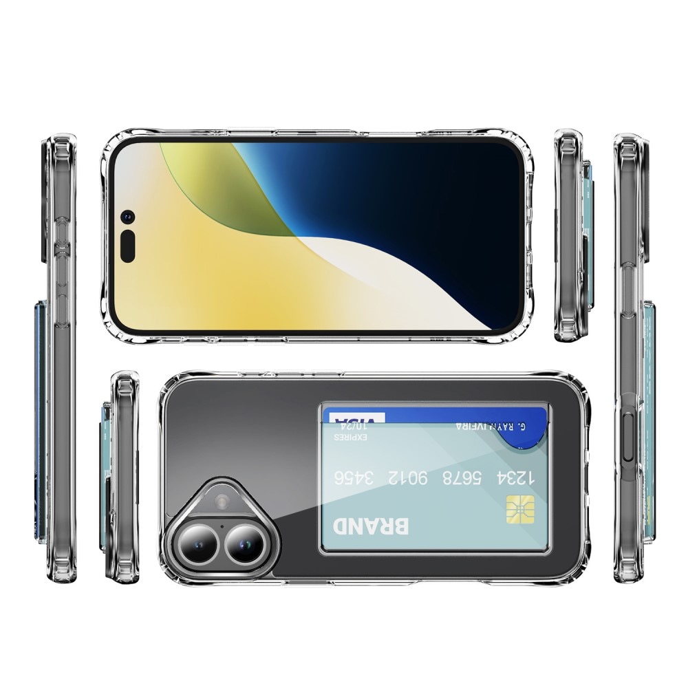 Hybridcover Kortholder iPhone 17 Gennemsigtig