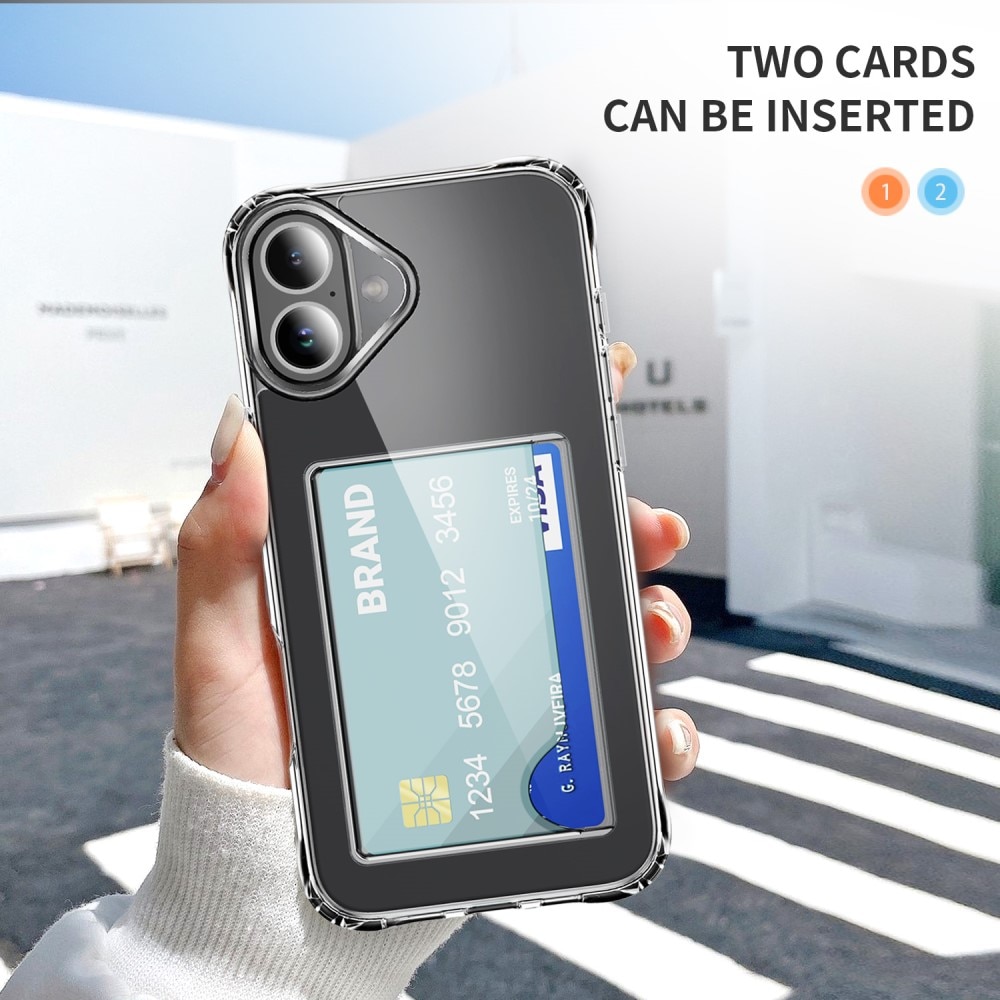 Hybridcover Kortholder iPhone 17 Gennemsigtig