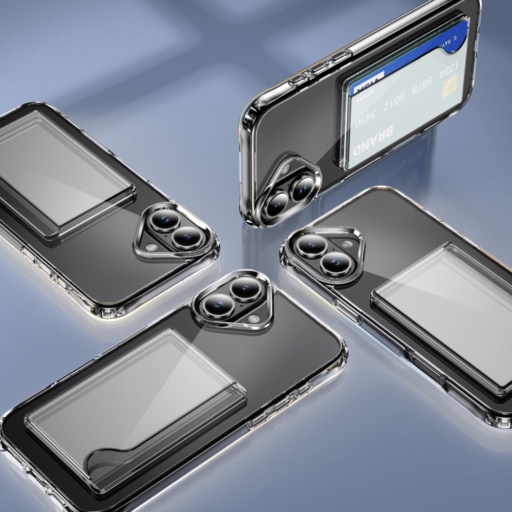 Hybridcover Kortholder iPhone 17 Gennemsigtig