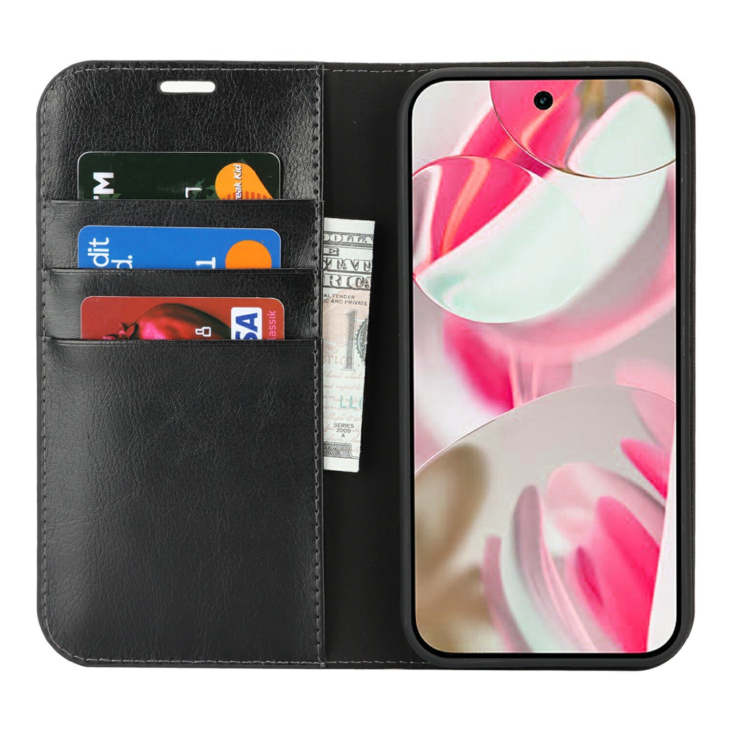 Mobiltaske Ægte Læder Google Pixel 10 Sort