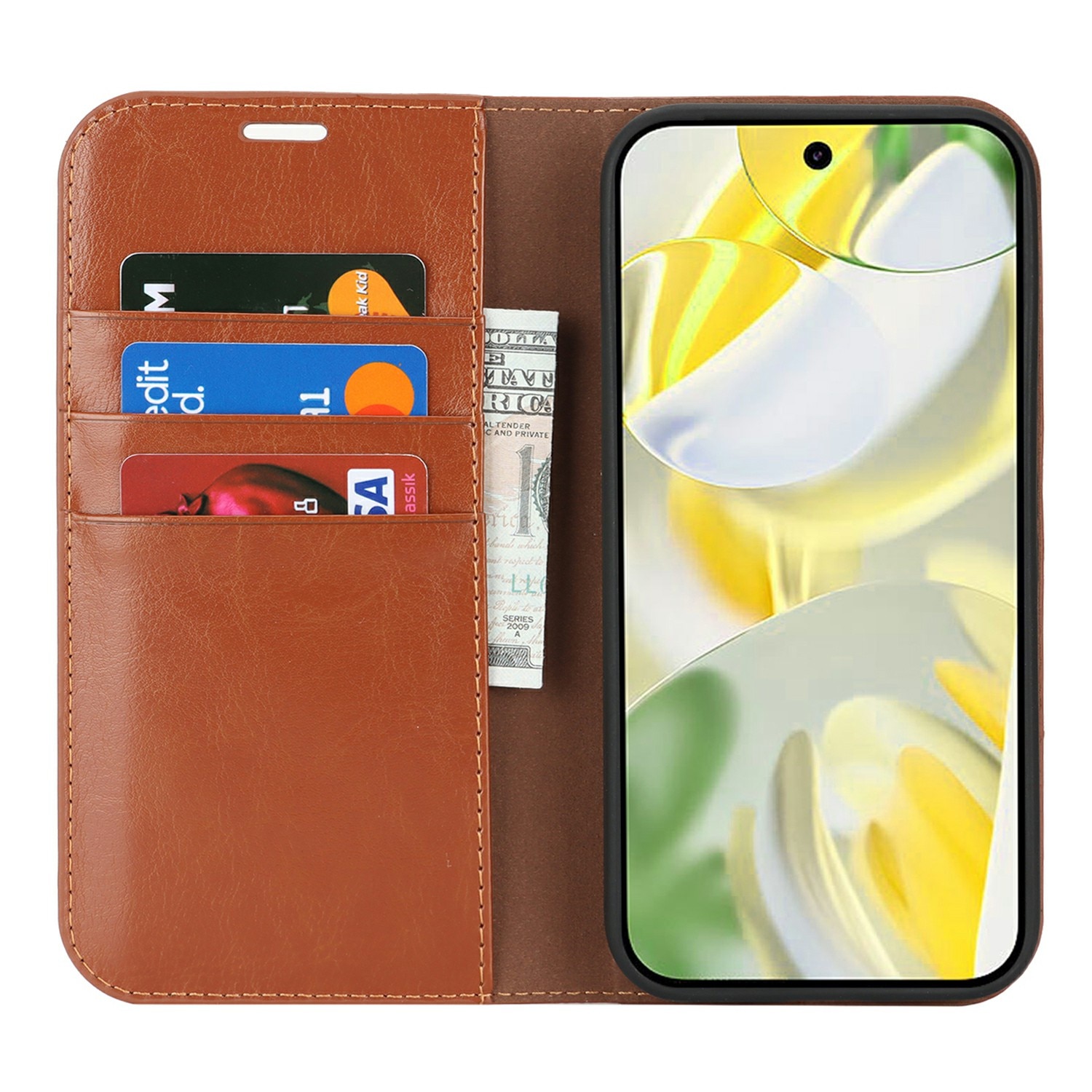 Mobiltaske Ægte Læder Google Pixel 10 Pro XL Brun