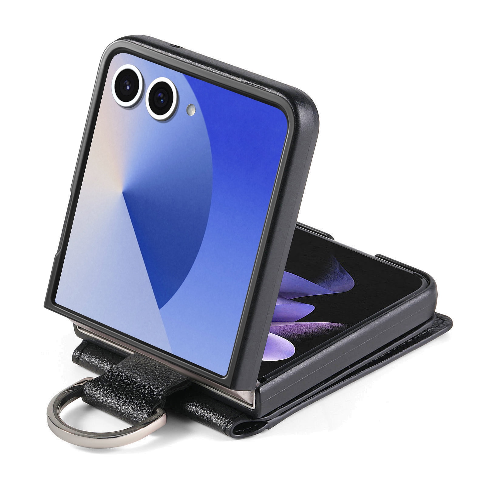 Samsung Galaxy Z Flip 7 Cover Ringholder + Kortholder sort