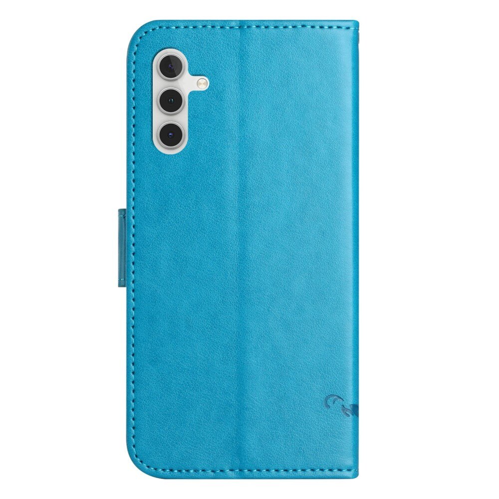 Læderetui Sommerfugle Samsung Galaxy A14 Blå