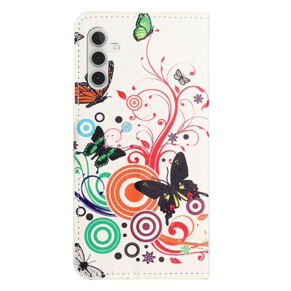 Mobiltaske Samsung Galaxy A14 hvid sommerfugl