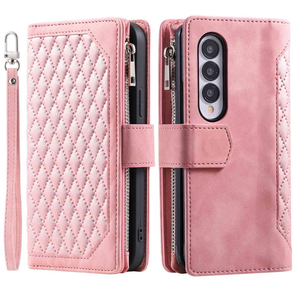 Pung Taske Samsung Galaxy Z Fold 4 Quilted Lyserød