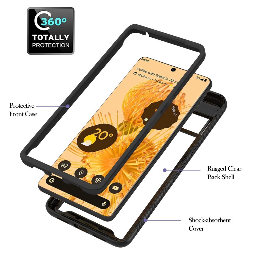 Full Cover Case ringholder Google Pixel 7 Pro sort