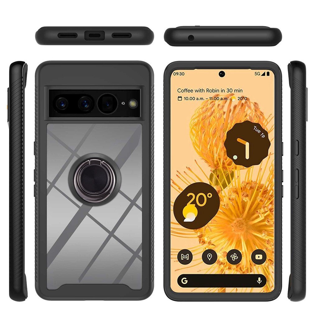 Full Cover Case ringholder Google Pixel 7 Pro sort