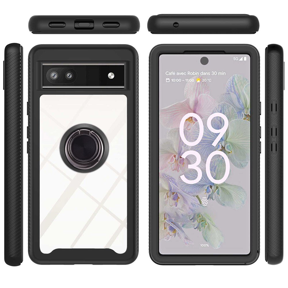 Full Cover Case ringholder Google Pixel 6a sort