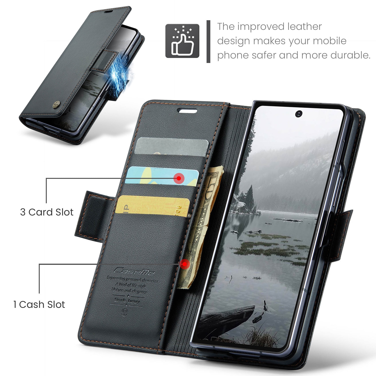 RFID blocking Slim Pung Etui Samsung Galaxy Z Fold 7 sort