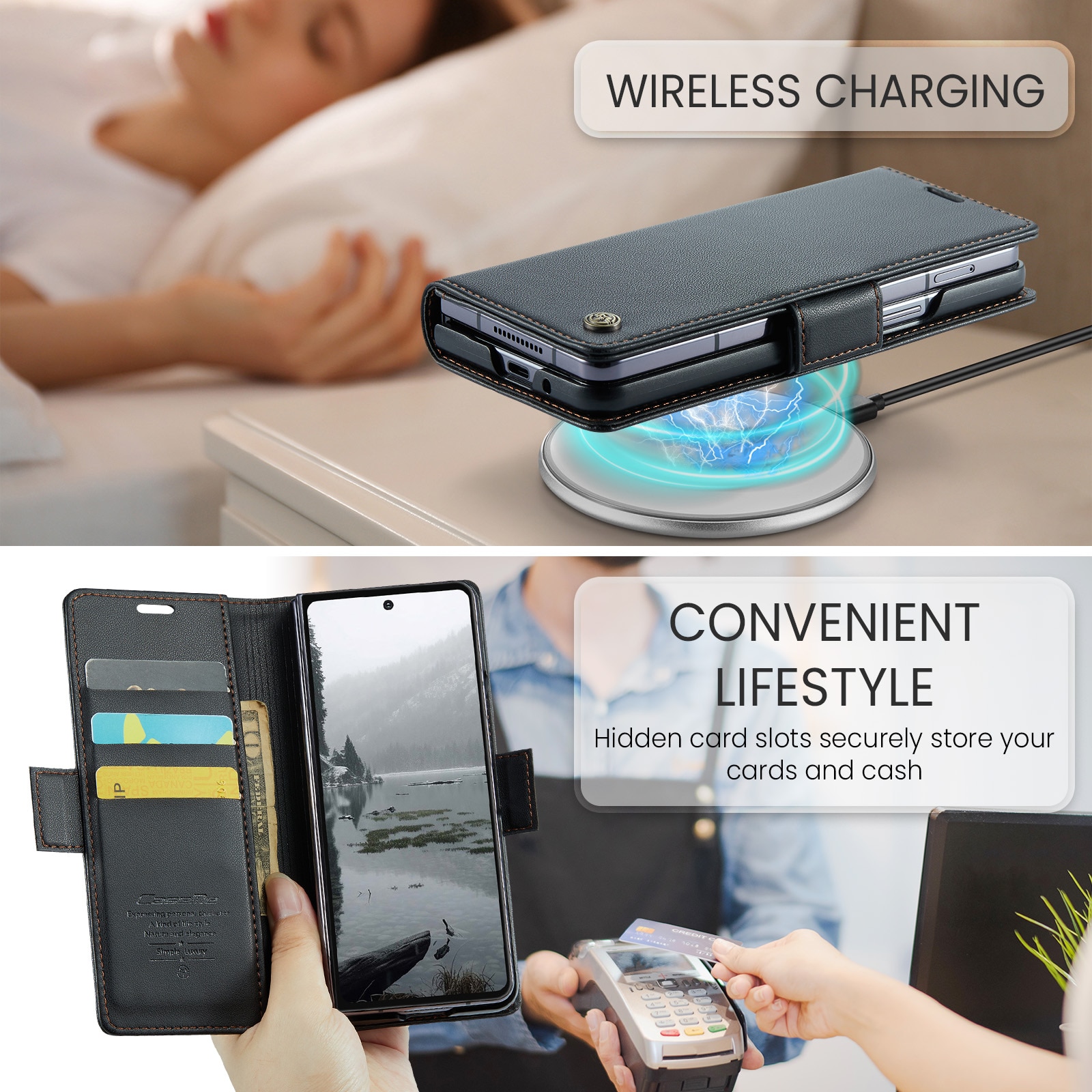 RFID blocking Slim Pung Etui Samsung Galaxy Z Fold 7 sort