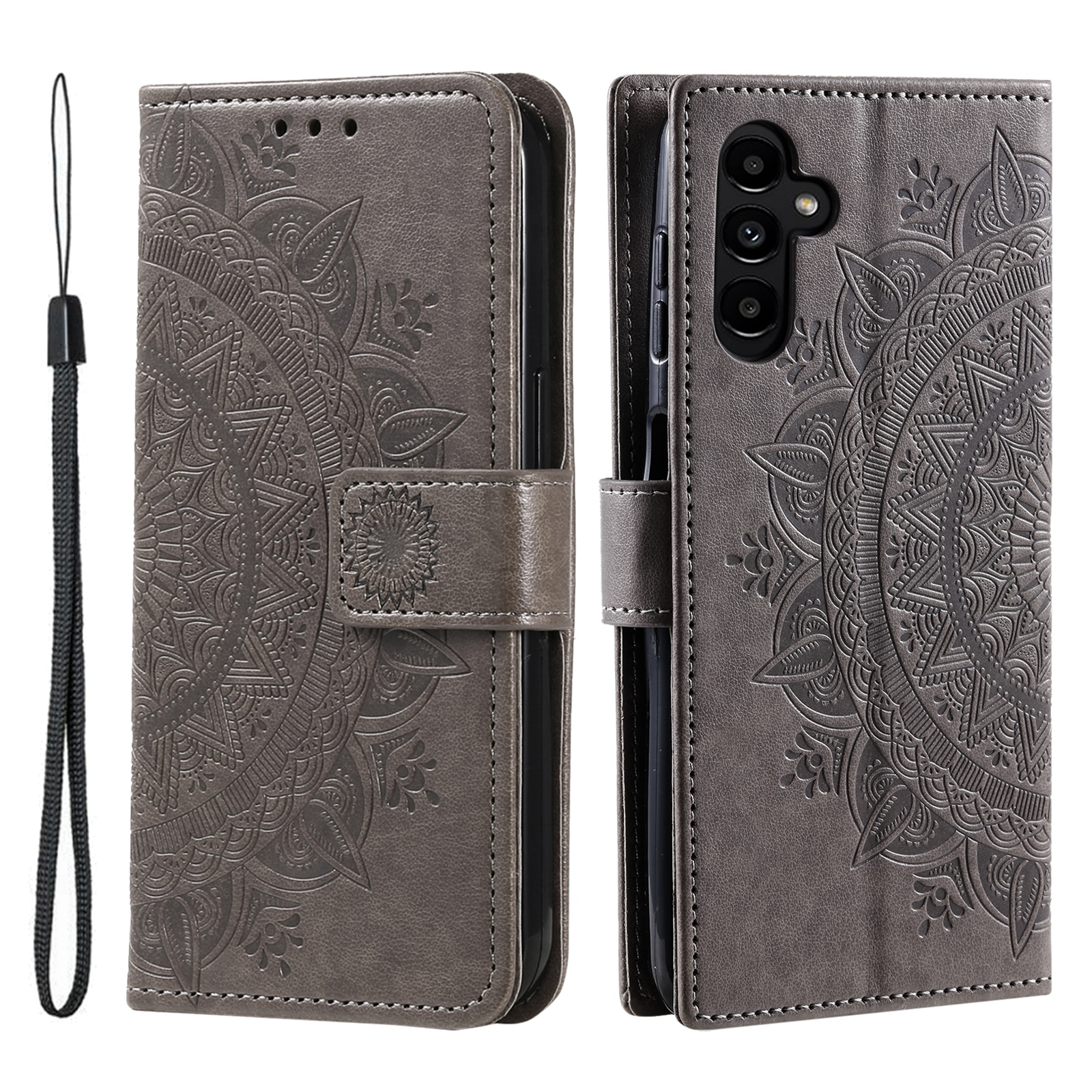 Læderetui Mandala Samsung Galaxy S25 FE Grå