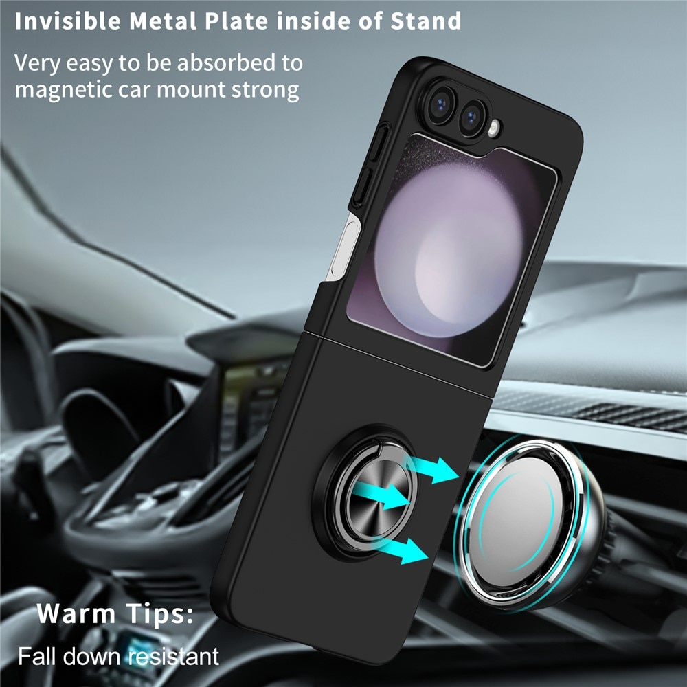 Samsung Galaxy Z Flip 7 Cover magnetisk ringholder sort