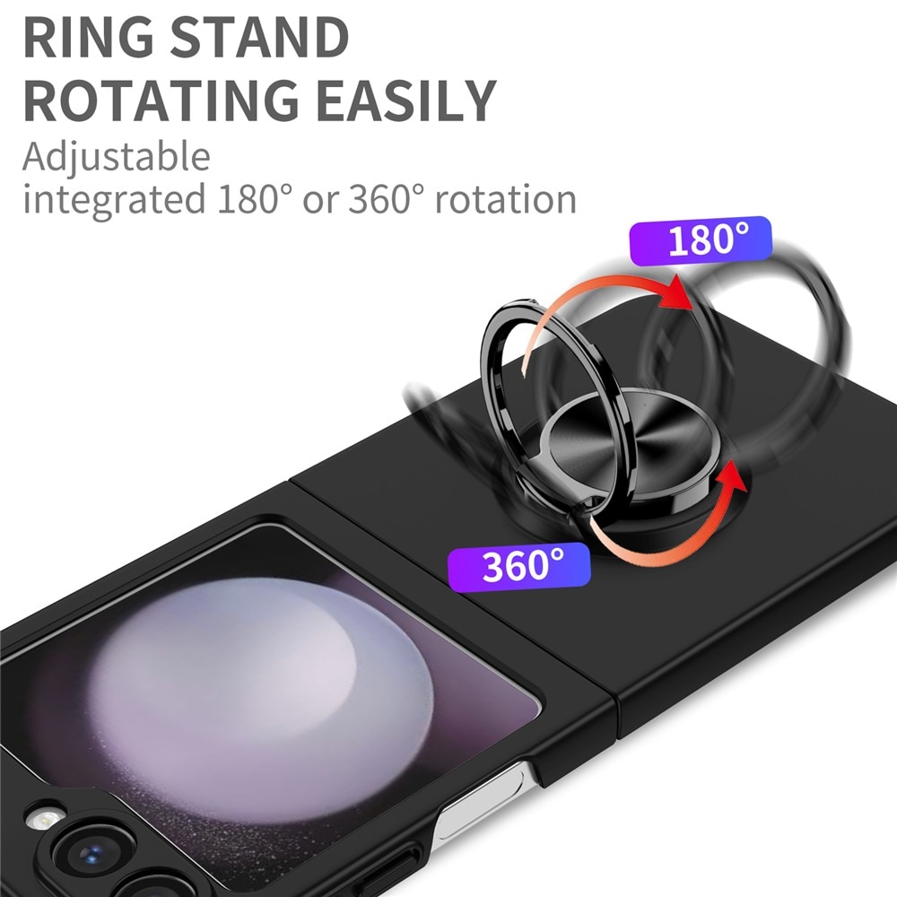 Samsung Galaxy Z Flip 7 Cover magnetisk ringholder sort
