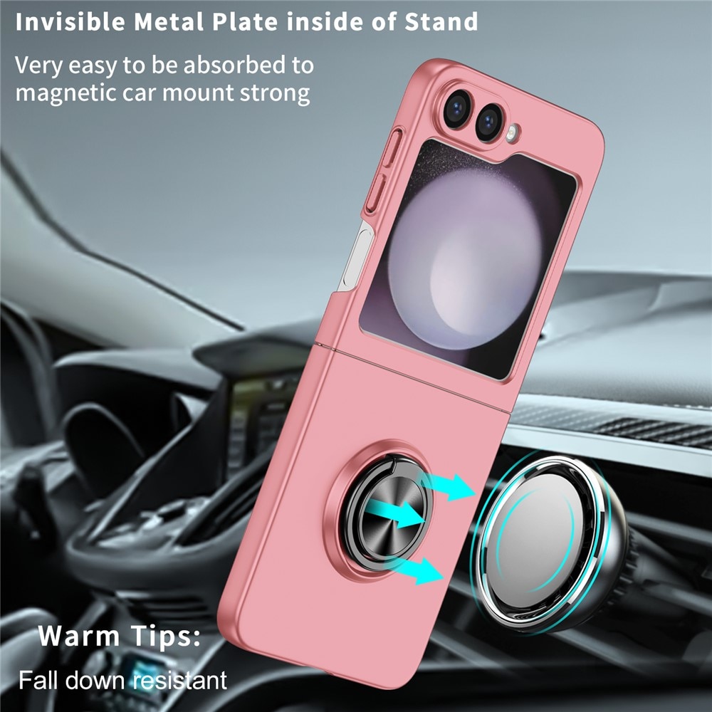 Samsung Galaxy Z Flip 7 Cover magnetisk ringholder Lyserød