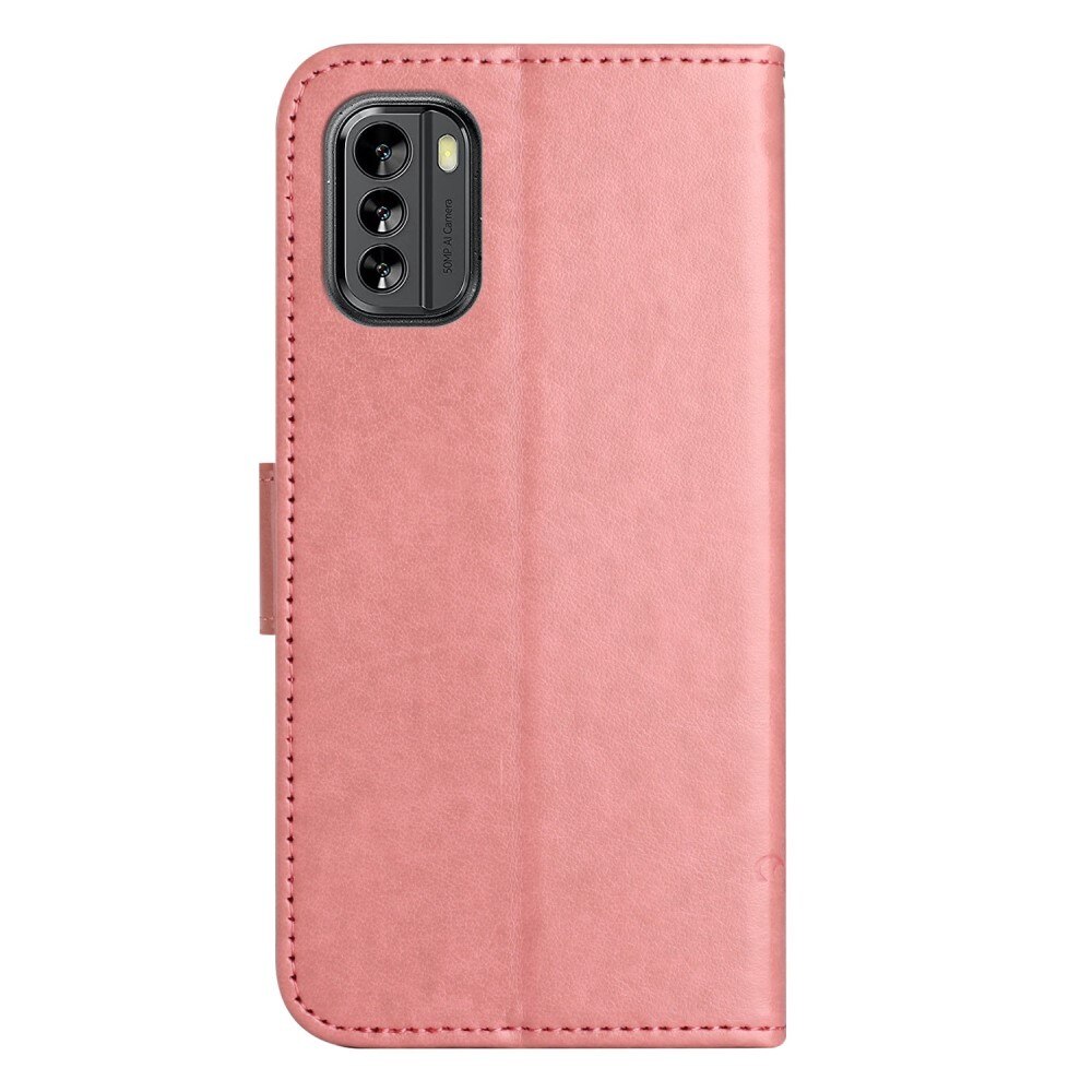 Læderetui Sommerfugle  Nokia G60 Lyserød