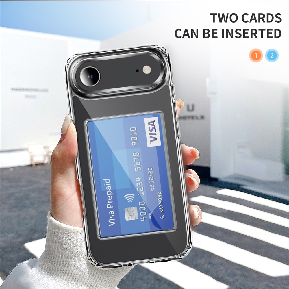 Hybridcover Kortholder iPhone 17 Air Gennemsigtig