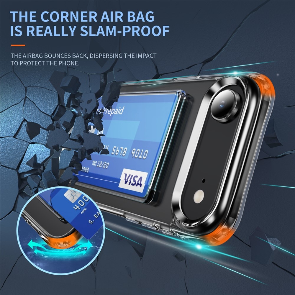Hybridcover Kortholder iPhone 17 Air Gennemsigtig