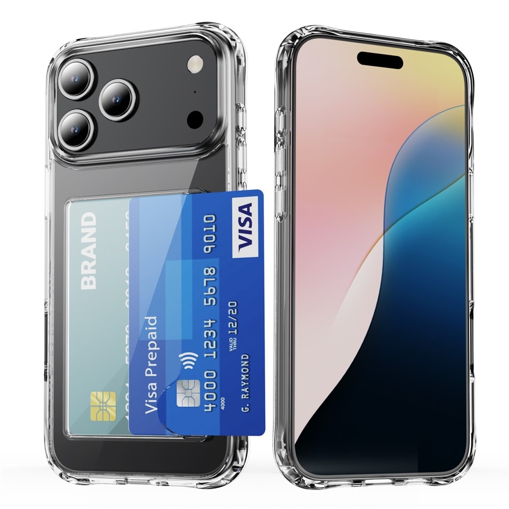 Hybridcover Kortholder iPhone 17 Pro Gennemsigtig