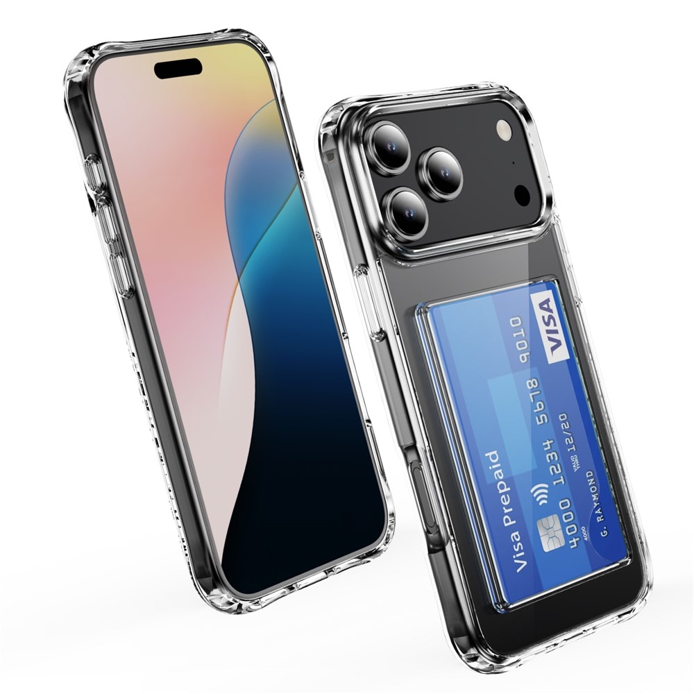 Hybridcover Kortholder iPhone 17 Pro Gennemsigtig