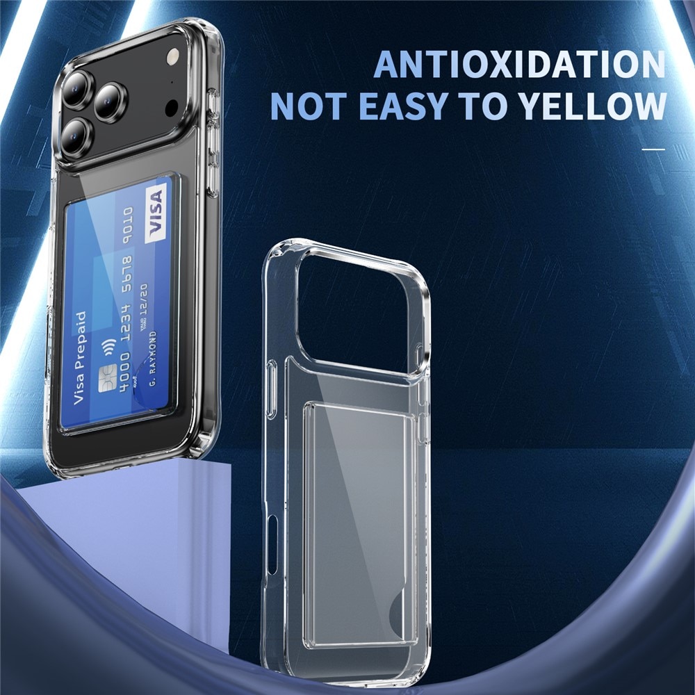 Hybridcover Kortholder iPhone 17 Pro Gennemsigtig
