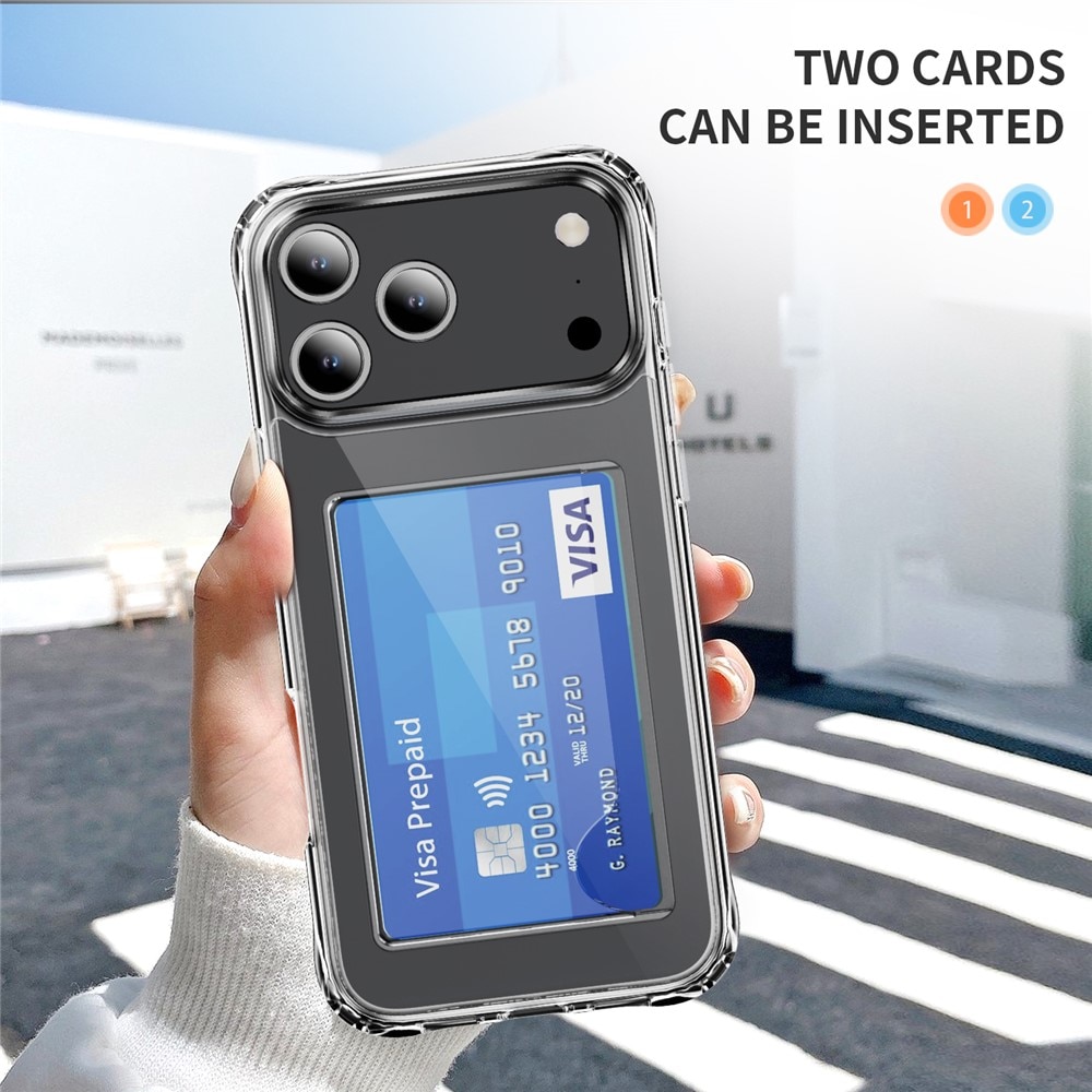 Hybridcover Kortholder iPhone 17 Pro Gennemsigtig