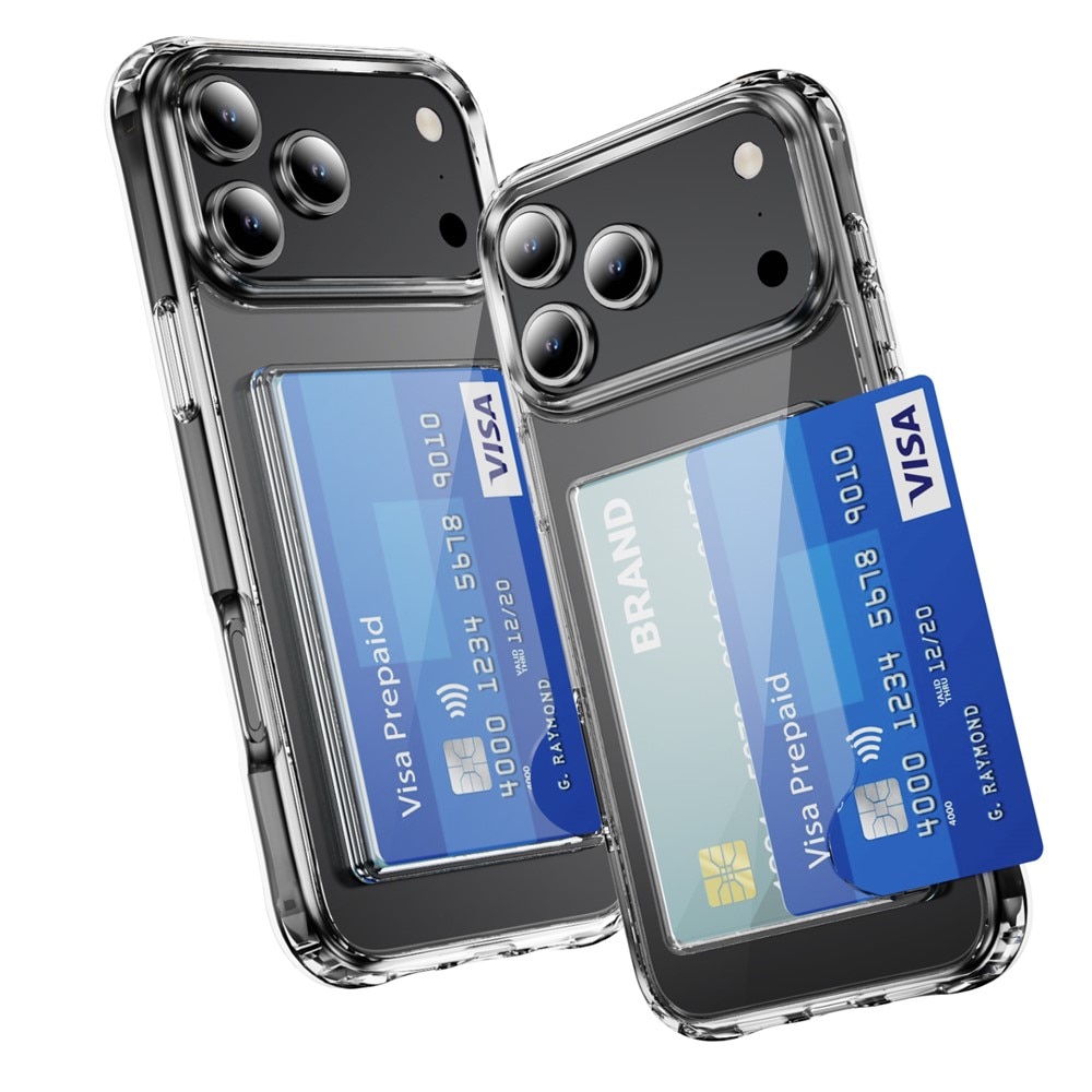 Hybridcover Kortholder iPhone 17 Pro Max Gennemsigtig