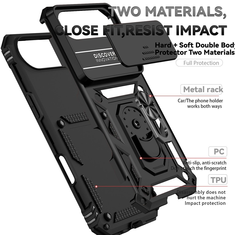 Hybridcover Ring + Kamerabeskyttelse iPhone 17 Air Sort