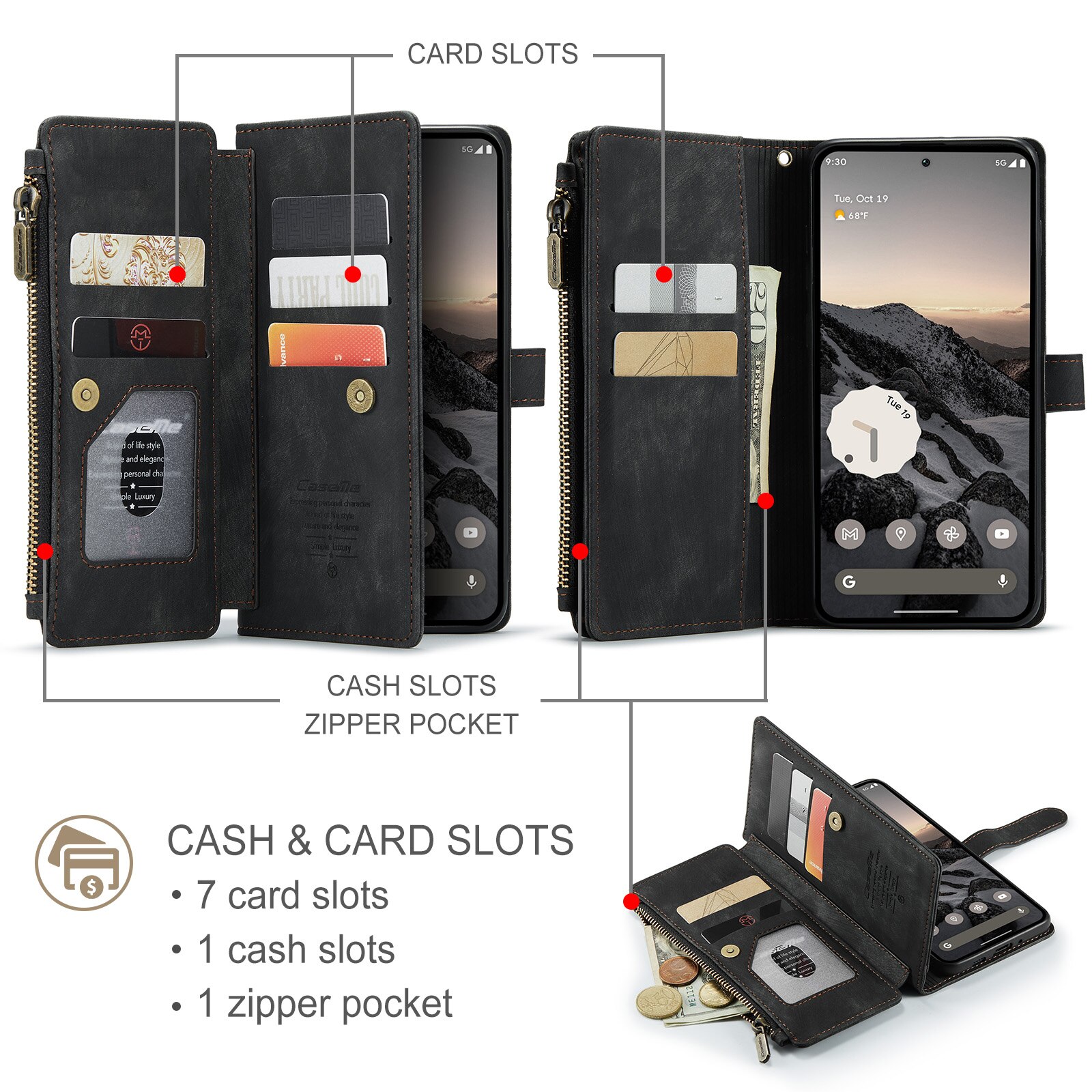 Zipper Wallet Google Pixel 10 Sort