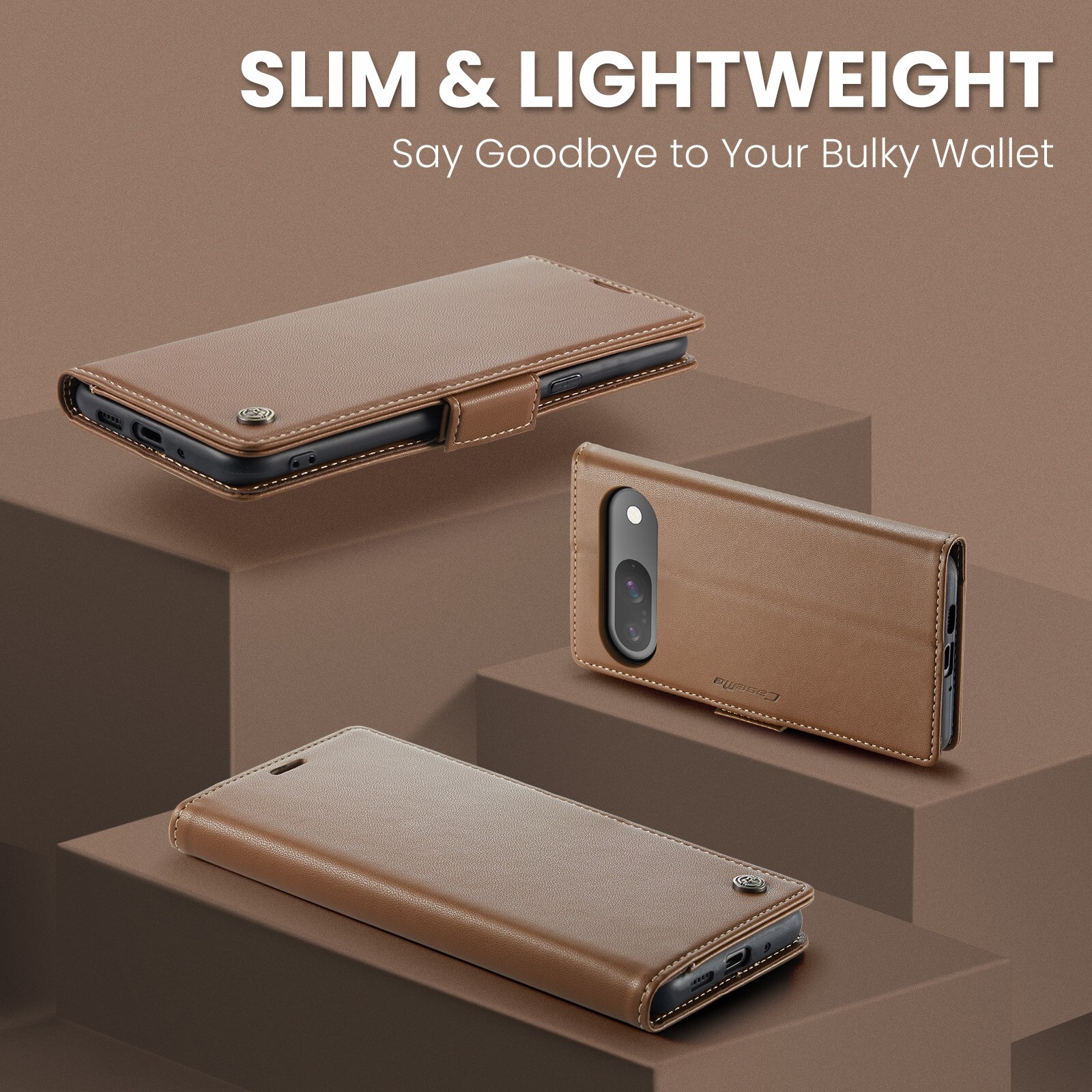 RFID blocking Slim Pung Etui Google Pixel 10 Brun