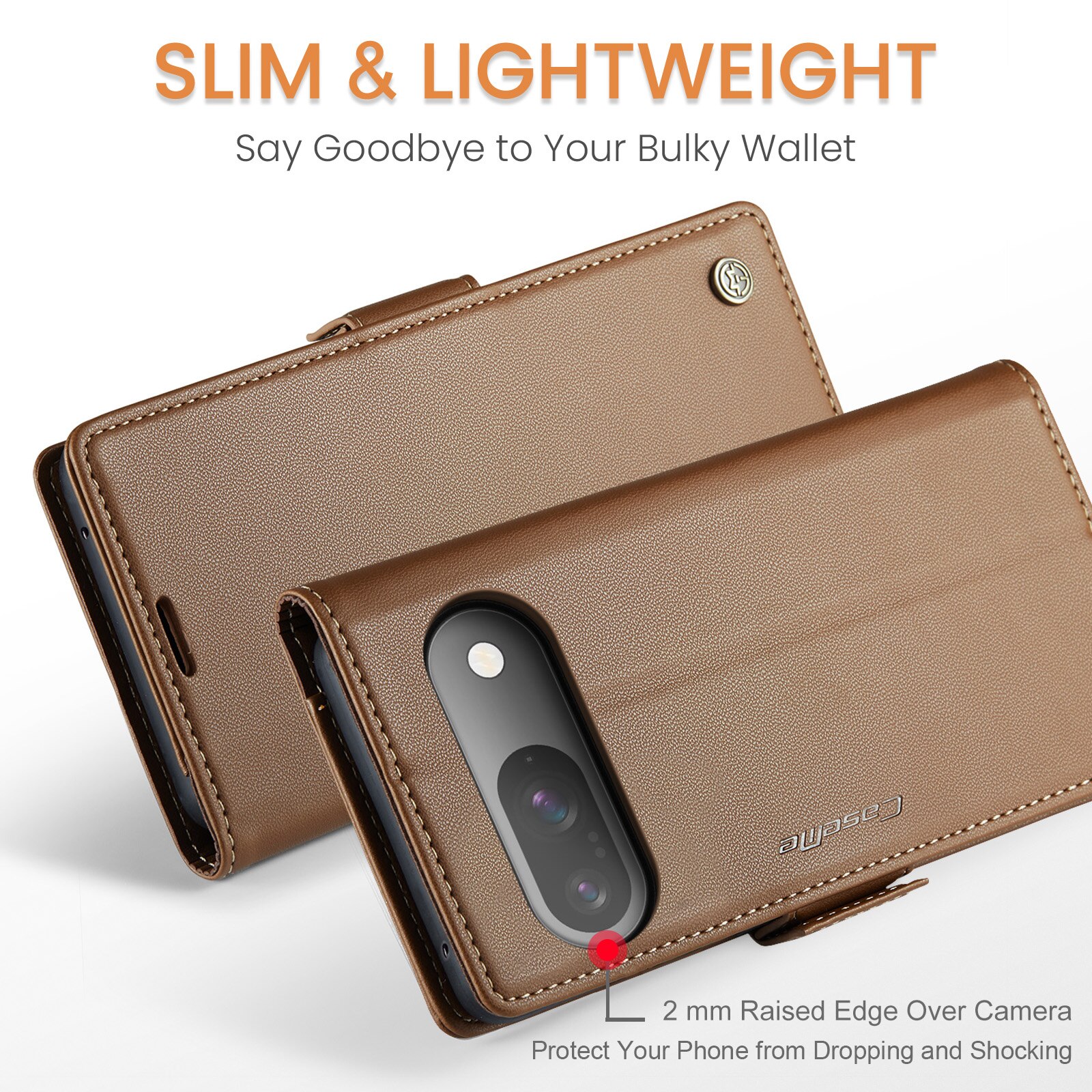 RFID blocking Slim Pung Etui Google Pixel 10 Brun