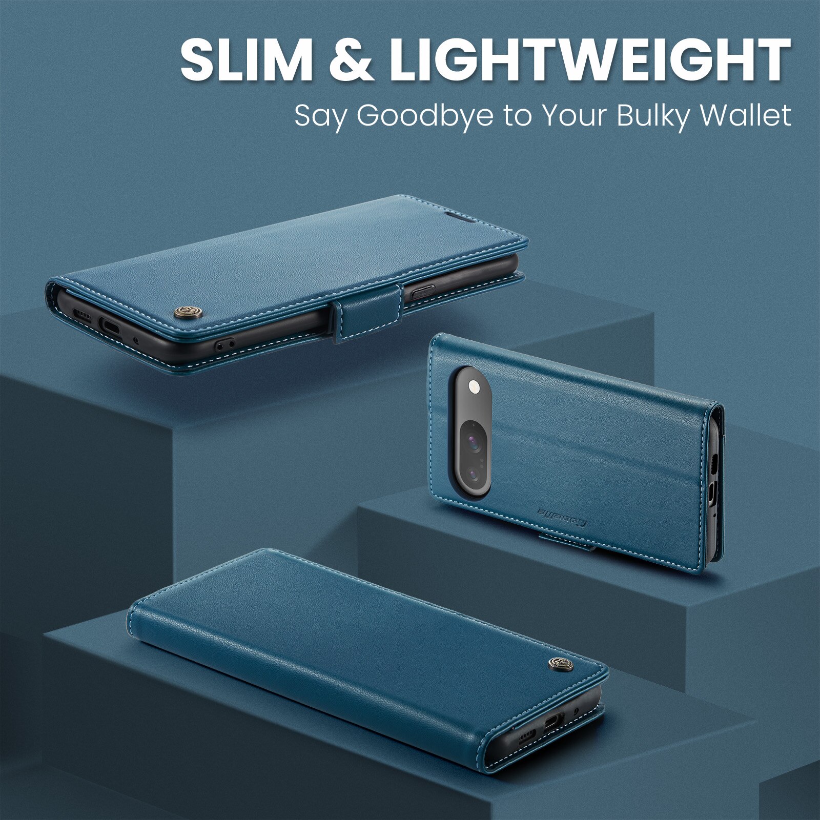 RFID blocking Slim Pung Etui Google Pixel 10 Pro Blå