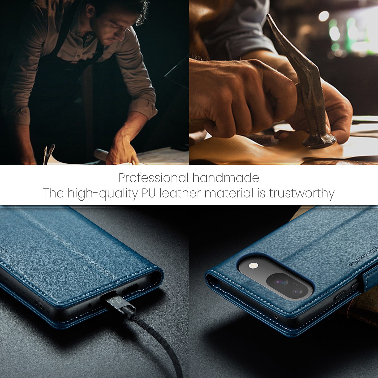 RFID blocking Slim Pung Etui Google Pixel 10 Pro Blå